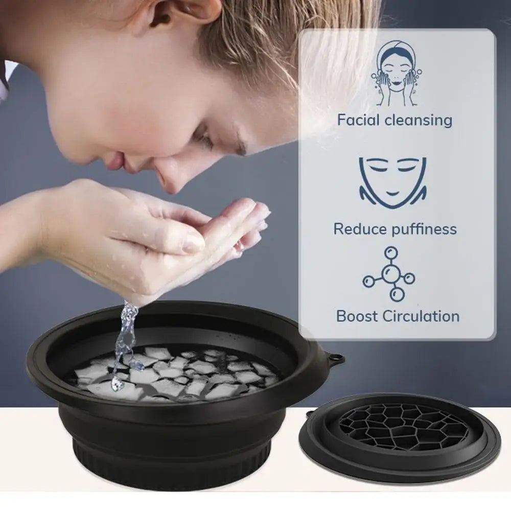 Protable Face Ice Bath Bowl for Facials Plunge Dipping Face Folding Ice Facials Washbasin Facials Skin Care Tool for Home Travel