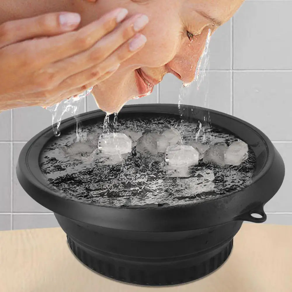 Protable Face Ice Bath Bowl for Facials Plunge Dipping Face Folding Ice Facials Washbasin Facials Skin Care Tool for Home Travel