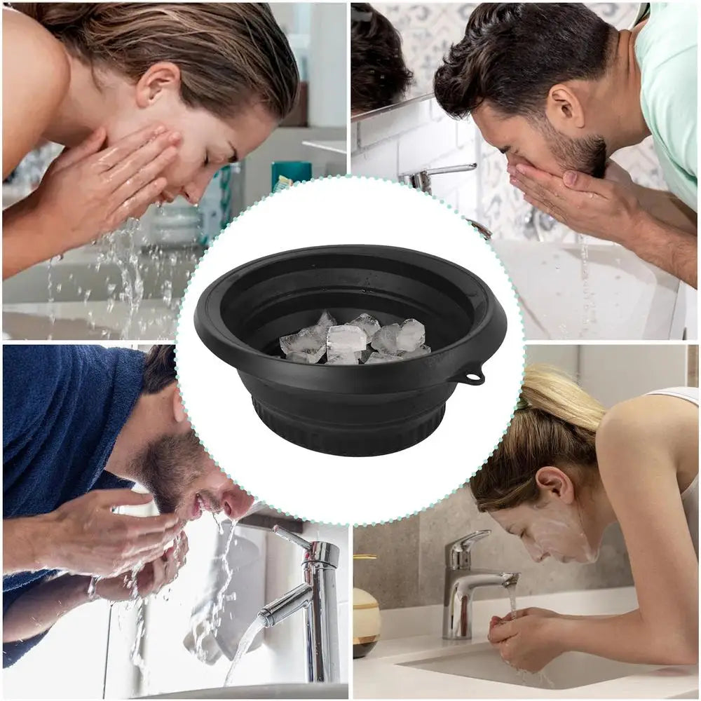 Protable Face Ice Bath Bowl for Facials Plunge Dipping Face Folding Ice Facials Washbasin Facials Skin Care Tool for Home Travel