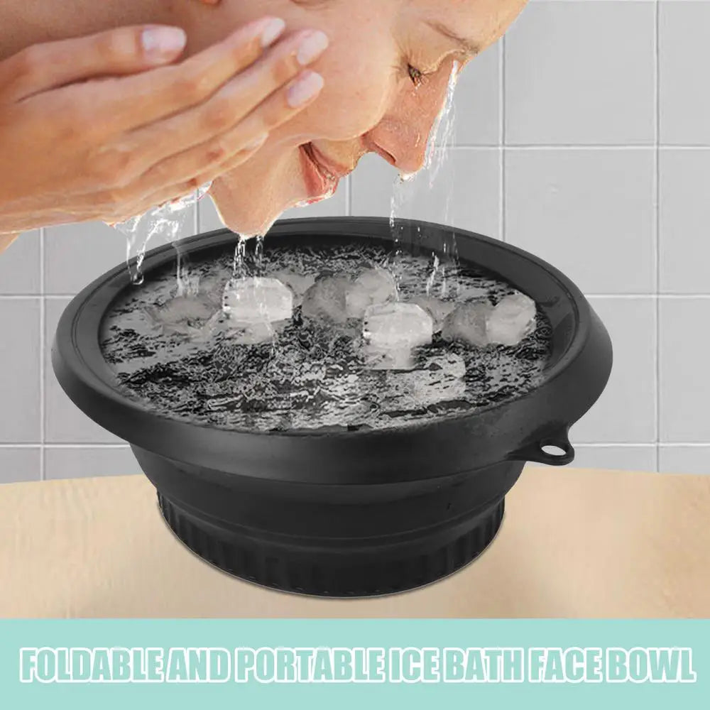 Protable Face Ice Bath Bowl for Facials Plunge Dipping Face Folding Ice Facials Washbasin Facials Skin Care Tool for Home Travel