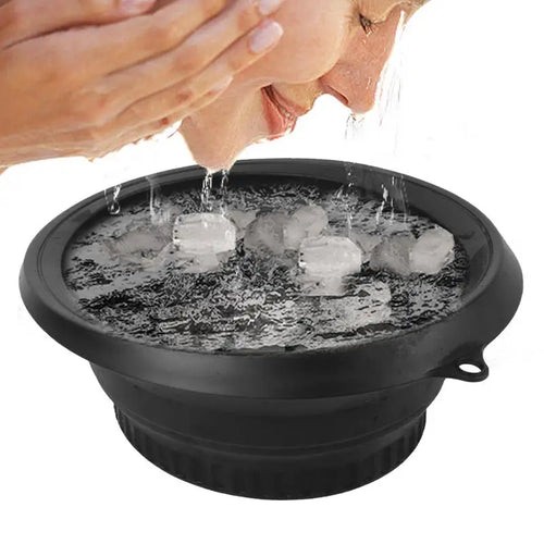 Protable Face Ice Bath Bowl for Facials Plunge Dipping Face Folding Ice Facials Washbasin Facials Skin Care Tool for Home Travel