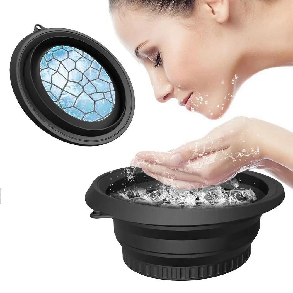 Protable Face Ice Bath Bowl for Facials Plunge Dipping Face Folding Ice Facials Washbasin Facials Skin Care Tool for Home Travel